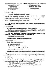 Đề thi chọn học sinh giỏi cấp huyện năm học 2014 - 2015 môn Sinh học lớp 8